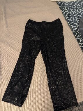 LOFT Black Sequin Trousers